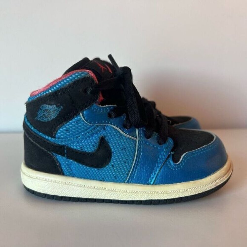 Nike Air Jordan 1 Phat Toddlers Shoes Basketball Blue Black Kids Size 6C Sneaker